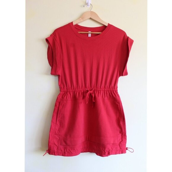 Anthropologie Daily Practice Red Ribbed Mini Dress Size Small Short Sleeves - Picture 9 of 9